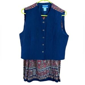 Vintage Pendleton Silk Paisley Vest Skirt Set